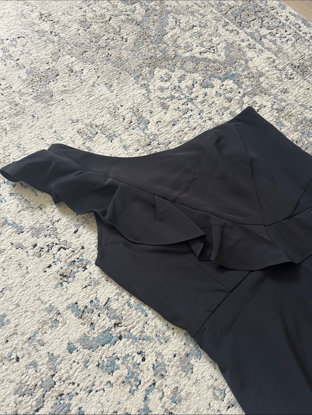 Cache Black One-Shoulder Ruffle Romper - Picture 3 of 4
